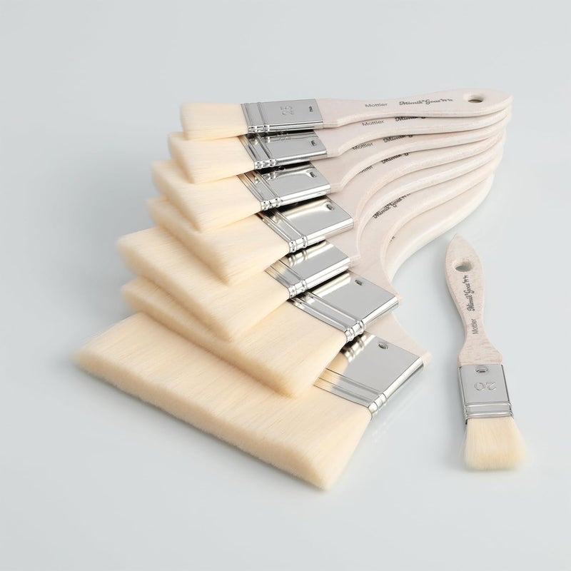 Creative Mark Mimik Synthetic Goat Hair Mottler Paint Brush 4" - Short Handle Flat Watercolor Brush- Soft, Absorbent, Synthetic Paint Brush for Watercolor, Oil & Acrylic- Rust-Proof Ferrule - Image 5